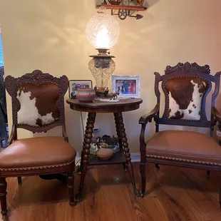Antique chairs reupholstered