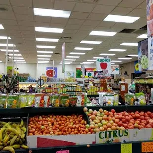 a fruit and vegetable section