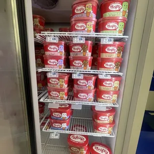 Grab a scoop at the counter or take home prepacked 1.5 Qt's