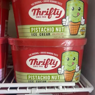 three tubs of ice cream