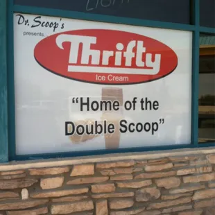 a sign in a store window