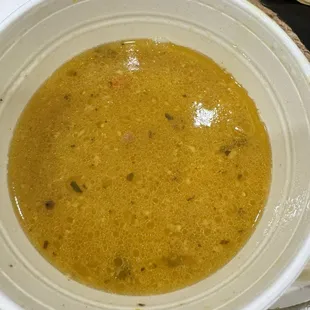 Water down sancocho.