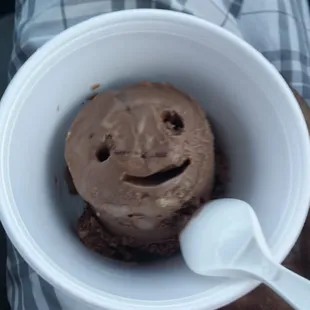 a smiley face in a bowl
