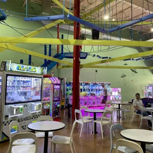 lots of claw machines and other