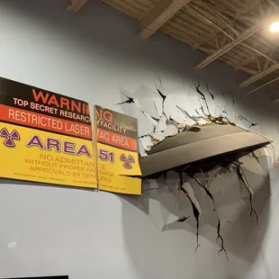 Cool UAP crashing through the laser tag