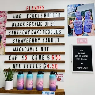 Menu as of August 2021