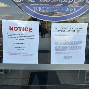 Notice of closure
