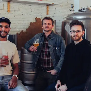 The THRIVE guys in the brewery.