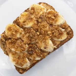 a slice of banana bread on a white plate