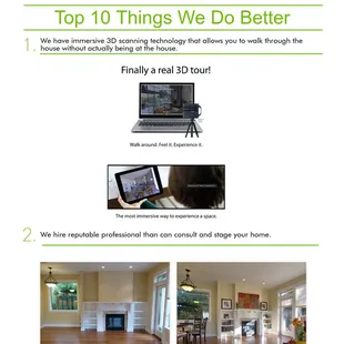 3D Tour for every listing! Professional Staging Advice for every listing!