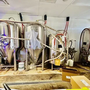 the inside of a brewery