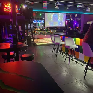 Cool music screens and dance floor