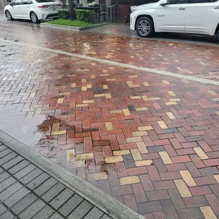 a white car parked on the side of the road