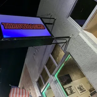 Throwbacks outside sign!