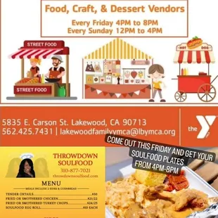 Throwdown Soulfood will be here on Friday and Sunday
