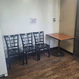 three chairs and a table