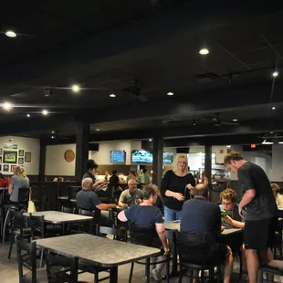 people eating at tables