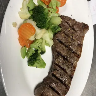 a steak and vegetables