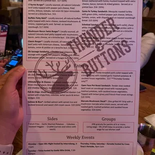 menu