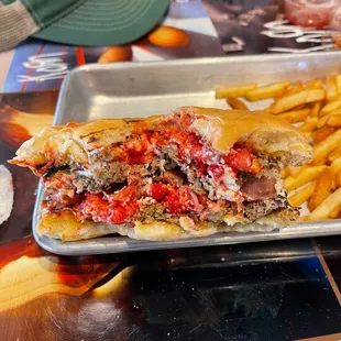 Half eaten 420 burger.