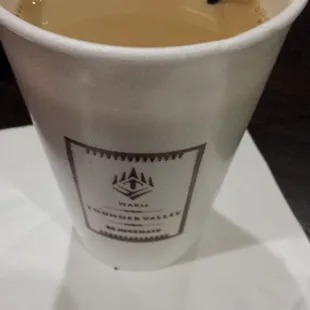 Complimentary coffee :) just show your Player's card to the bartender