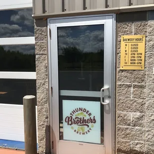 the front door of the building