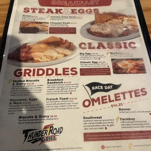 Big menu going for breakfast