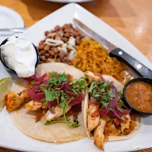 a plate of mexican food