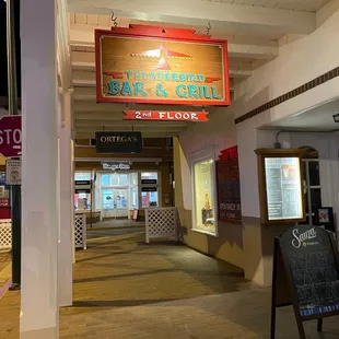 the entrance to the restaurant