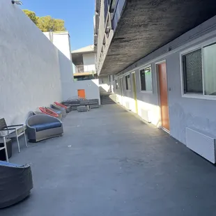 The social gathering place right outside our window.