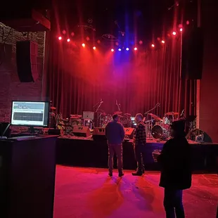 a band performing on stage