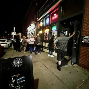 Line outside waiting for doors to open