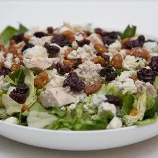 Saratoga Spring Salad- grilled chicken, candied walnuts, gorgonzola cheese, dried cherries, with our citrus vinaigrette!