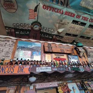 a display of beer bottles