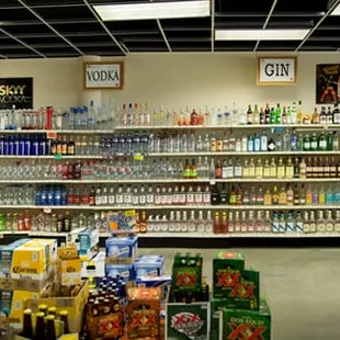 a view of a liquor store