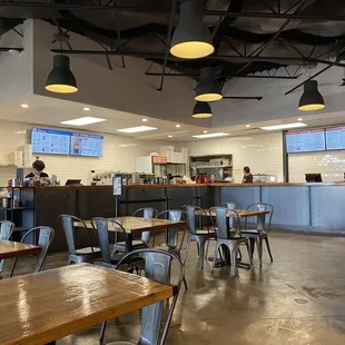 the inside of a restaurant