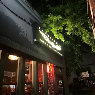 Outside in the front