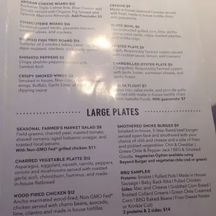 Menu choices