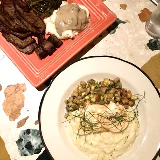 Pickled Shrimp and Geechie Boy Grits