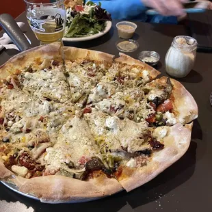 pizza with all toppings added. wow good