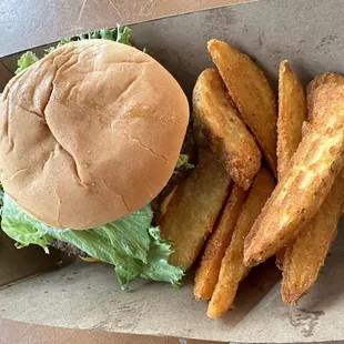 Burger with fries