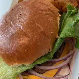 1/2 lb Cheeseburger with Seasoned Fries