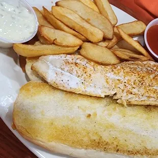 Fish sandwich and fries.