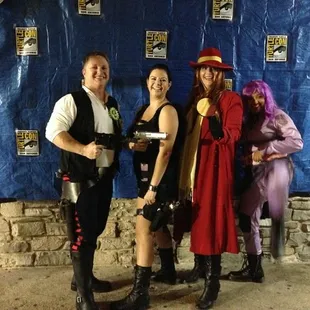 a group of people dressed in costumes