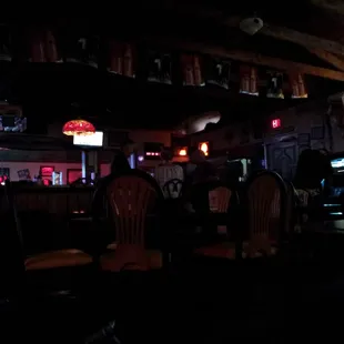 a dimly lit bar