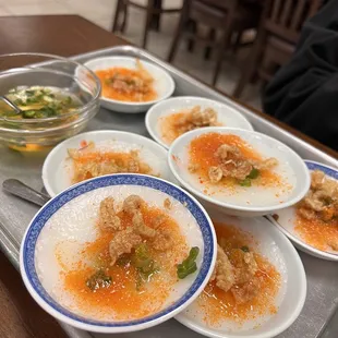 a tray of food on a table