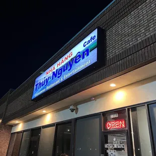 the front of the restaurant