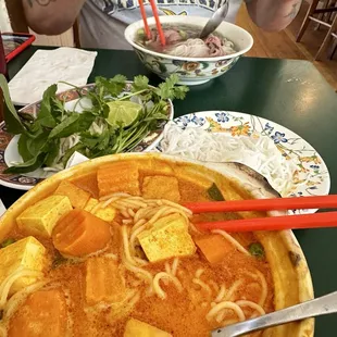 Vegan curry and pho