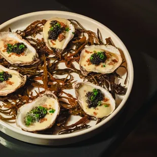 Pink Moon Oysters, Champagne &amp; Leek Cream, Siberian Select Caviar