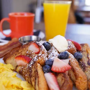 French toast. Fresh squeezed OJ